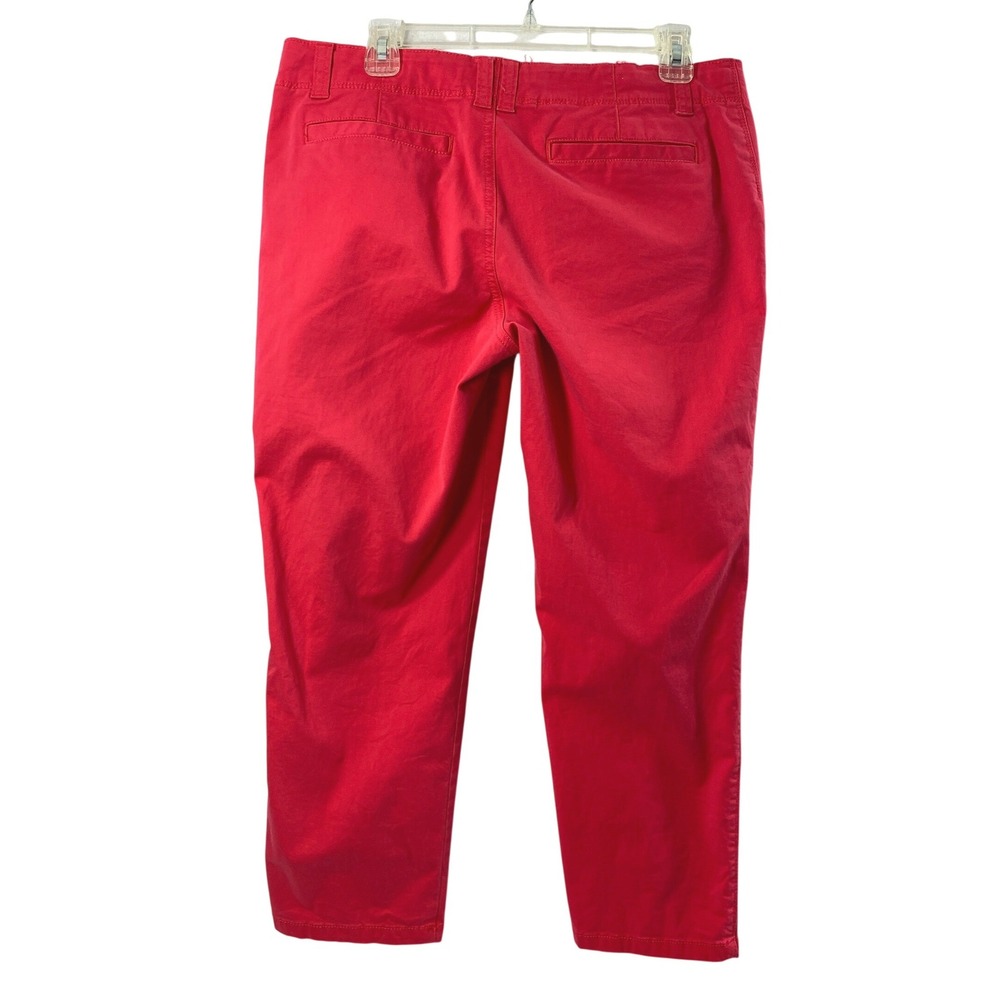 Crown & Ivy Ankle Pants Womens 10 Red Chino Straight Mid Rise Stretch Cropped - Picture 2 of 11